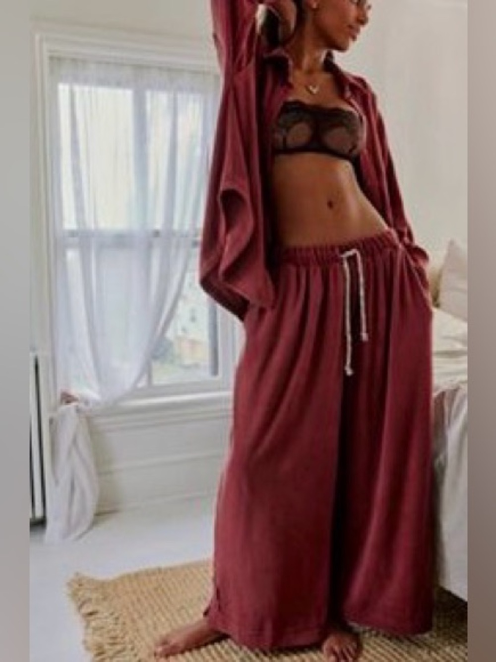 Intimately Free People Check It Out Wide Leg Pants In Marsal Combo